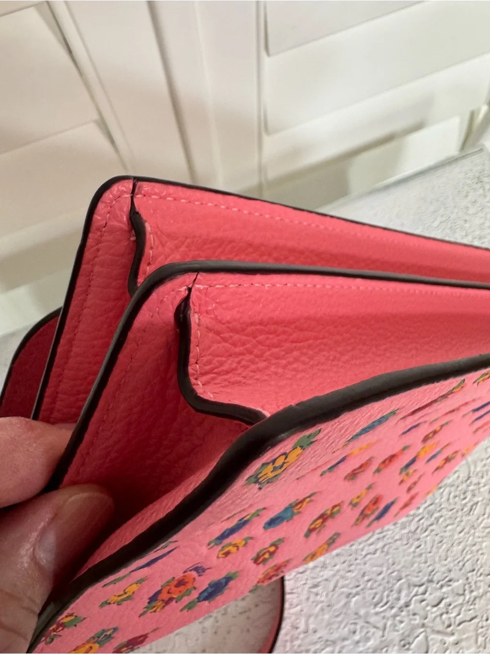 Coach Pink Floral Leather Crossbody Shoulder Bag NWT